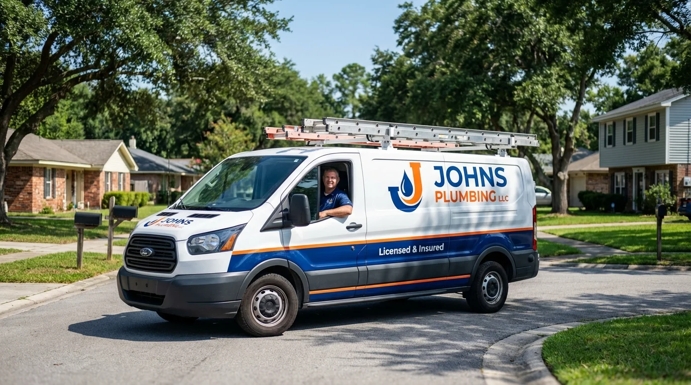 Johns Plumbing LLC service van in Santa Rosa, CA