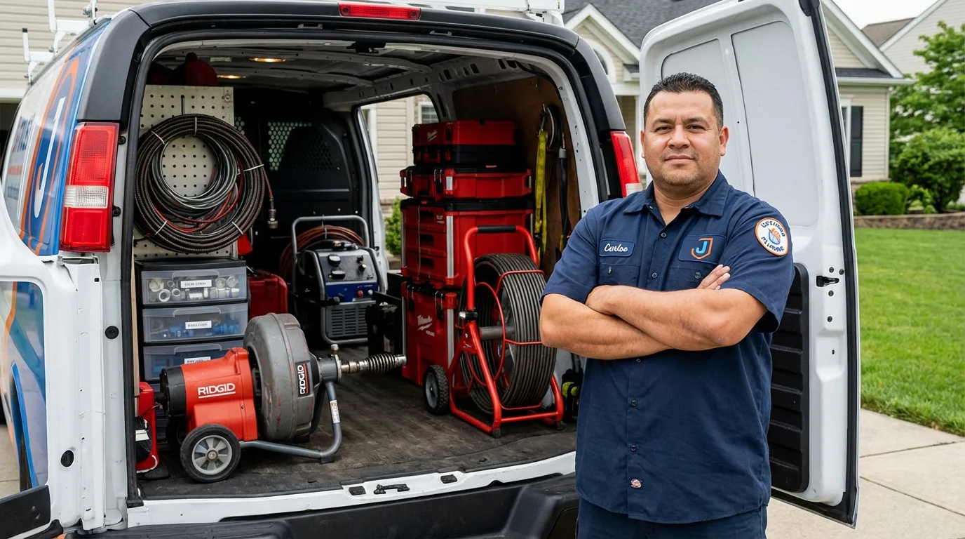 Professional drain cleaning equipment and Johns Plumbing LLC plumber in Santa Rosa