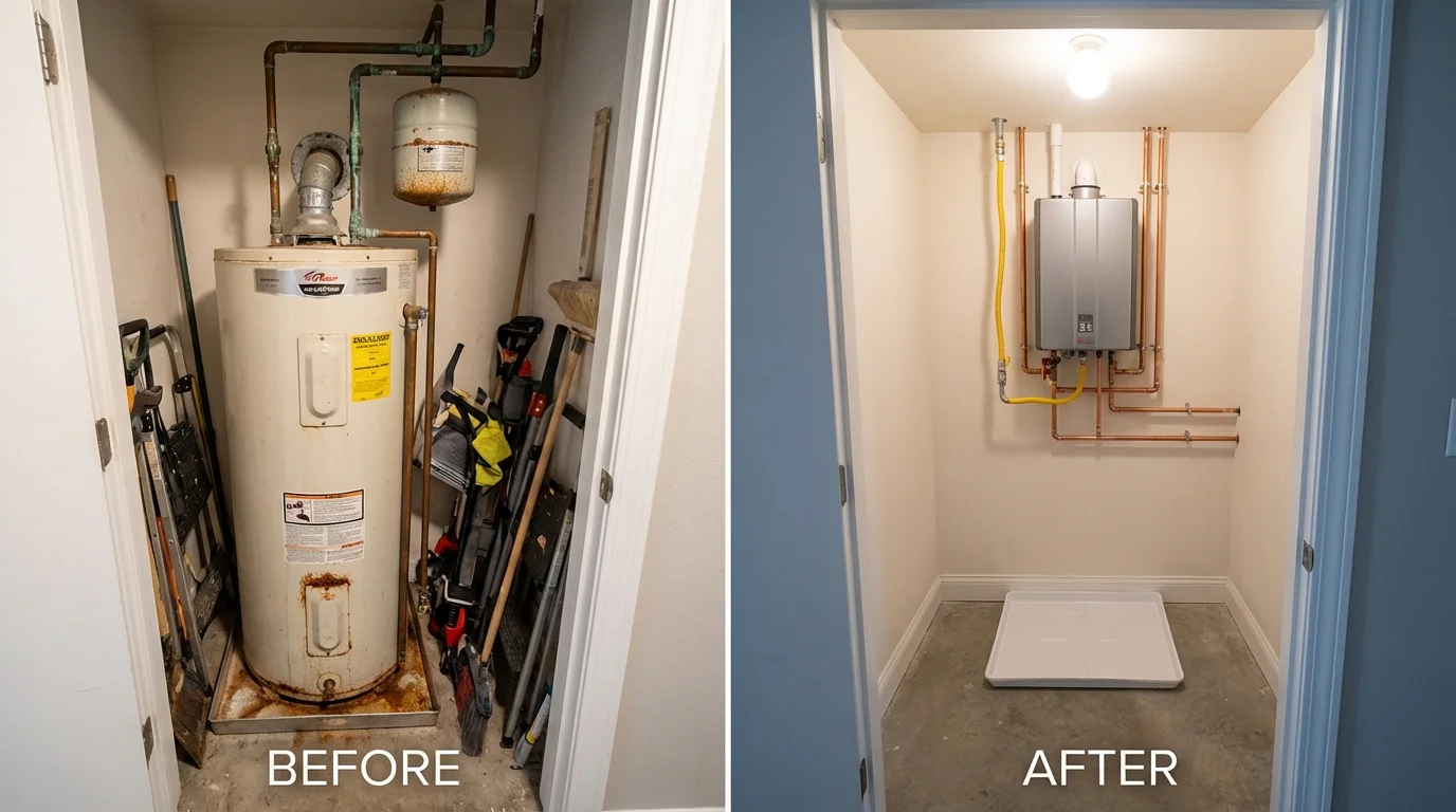 Tank water heater versus wall-mounted tankless unit comparison for Santa Rosa, CA homeowners